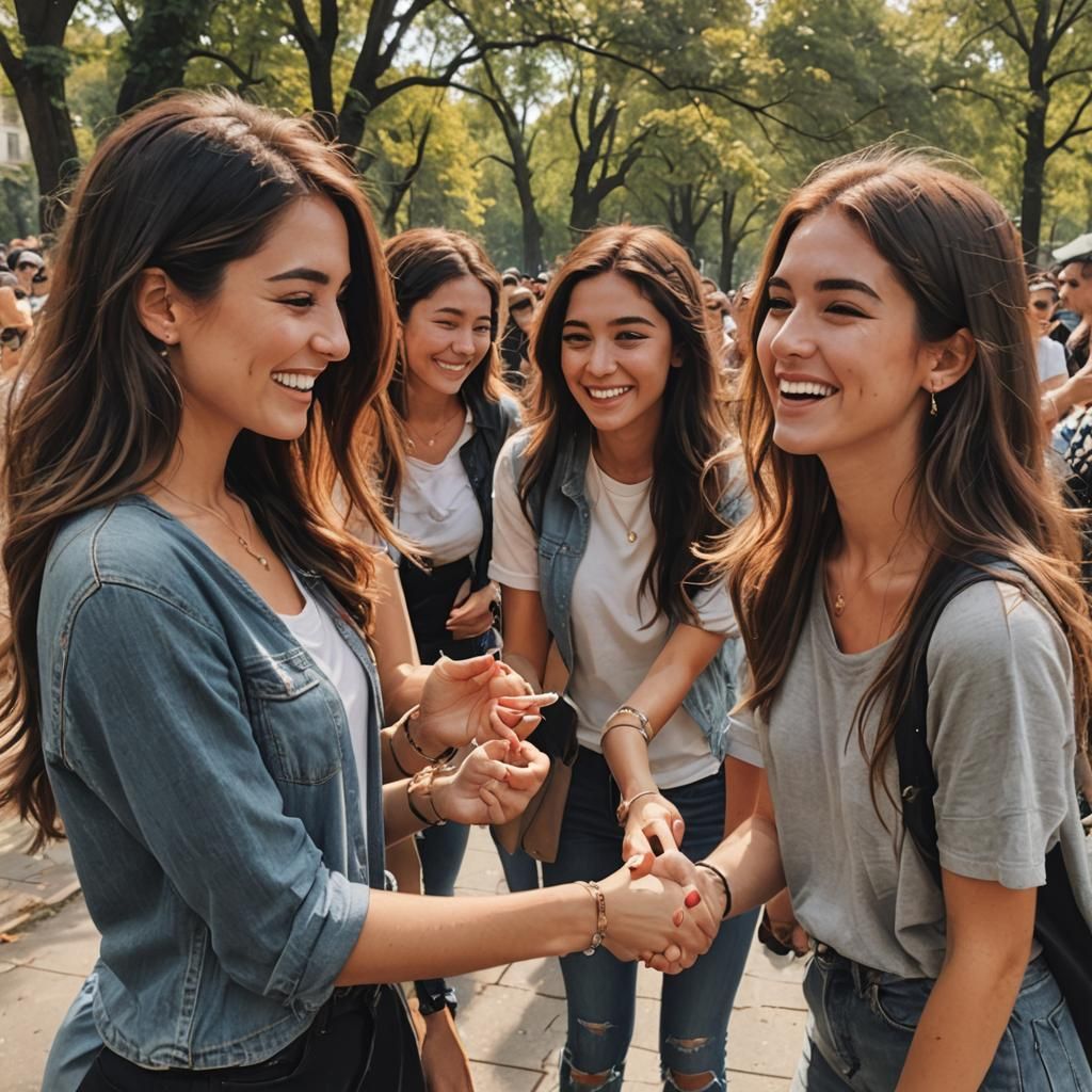 A Stunning Girl Brings Happiness to Her Friends