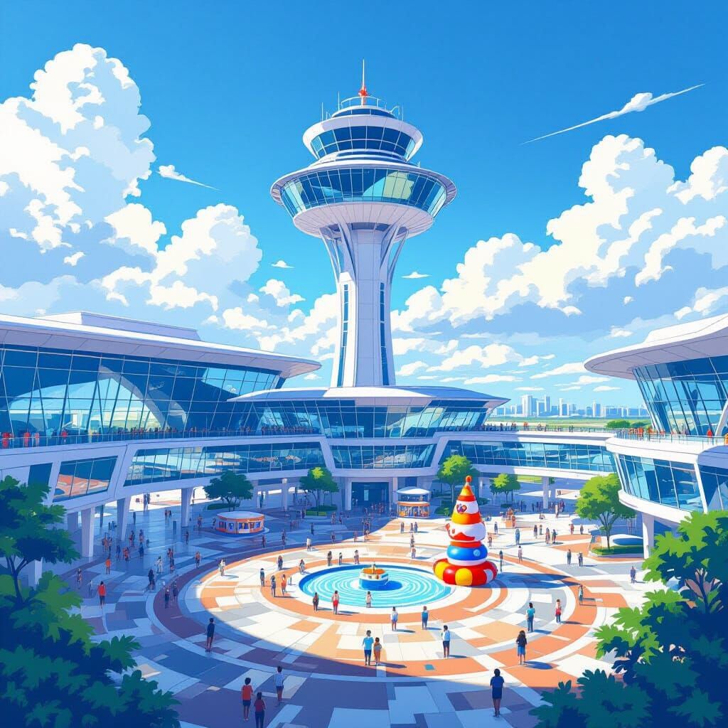 Singapore Air Traffic Control Tower with Futuristic Elements