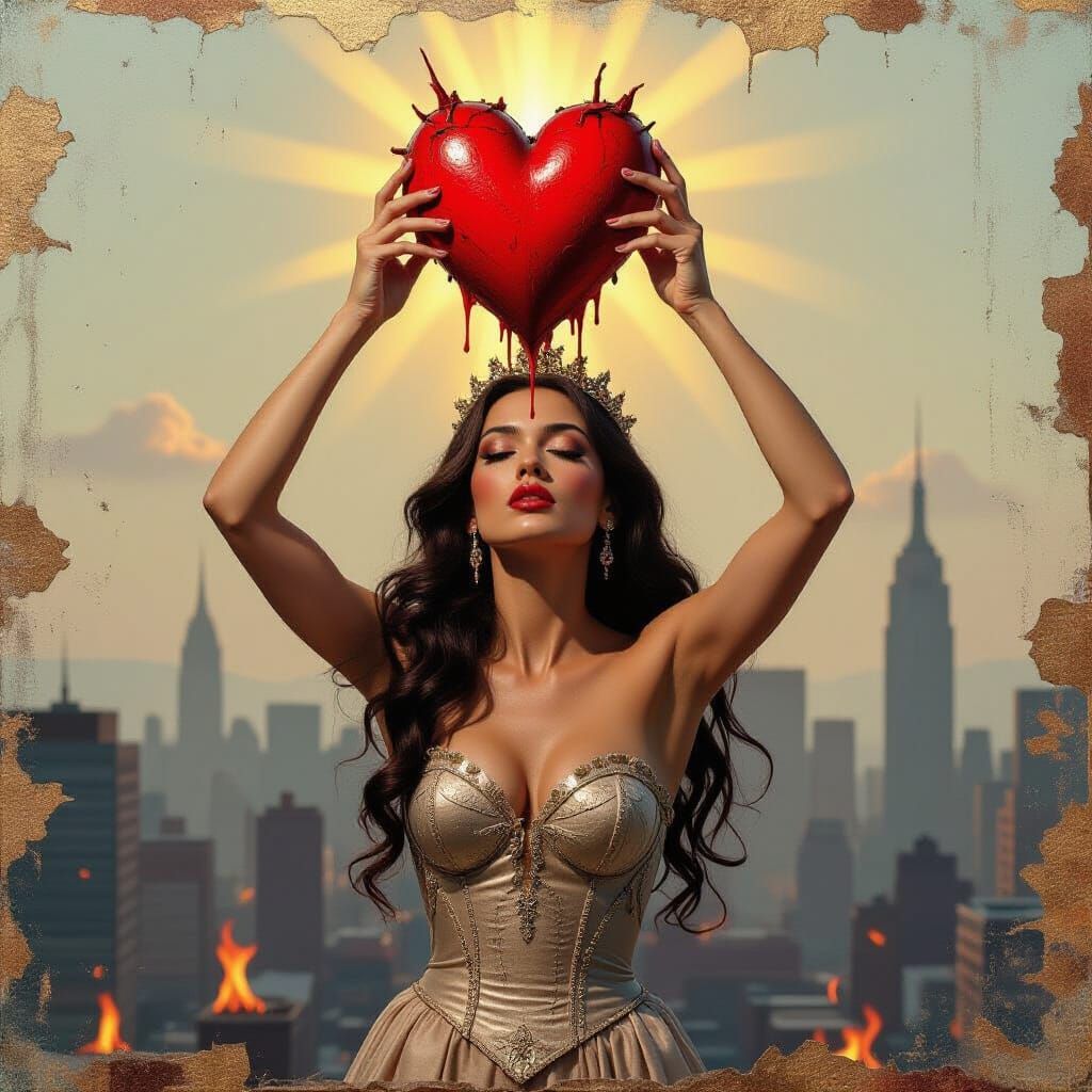 Empowered Queen with Bleeding Heart Collage