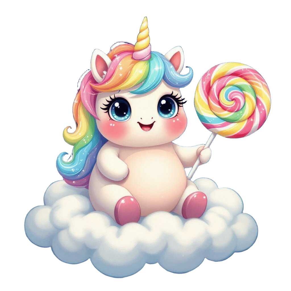 Rainbow Unicorn 'Luma' Cartoon Illustration