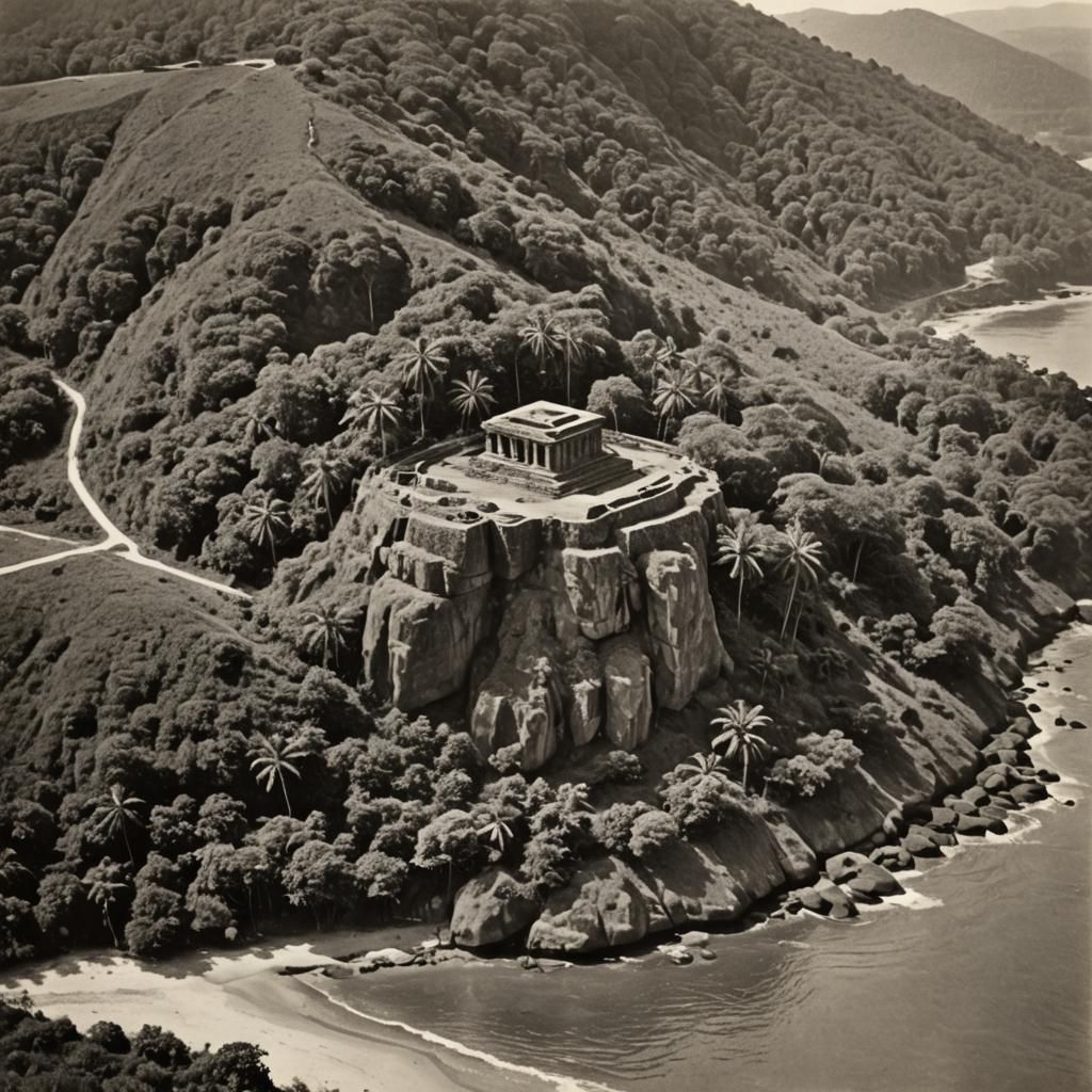 Vintage Photo of Jungle Monolith, Early 1900s