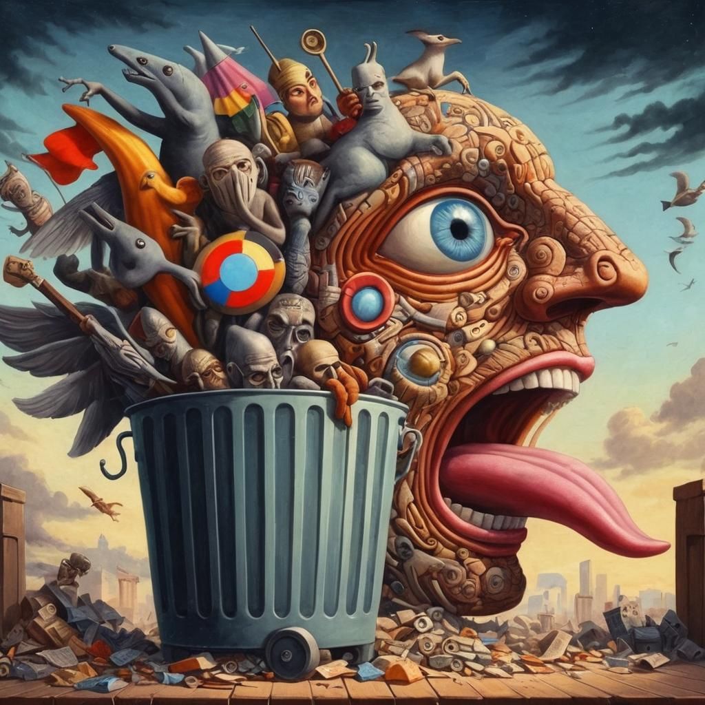 Grito desesperado de tensión en un mundo lleno de desechos y alteraciones ambientales sicológicas.