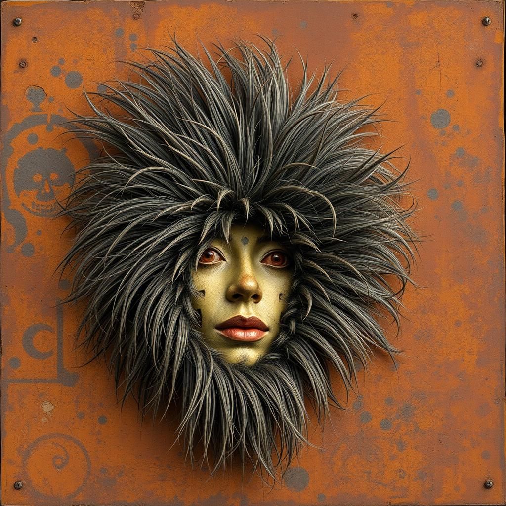 Surreal Hairy Reliquary Inspired by Dada Art