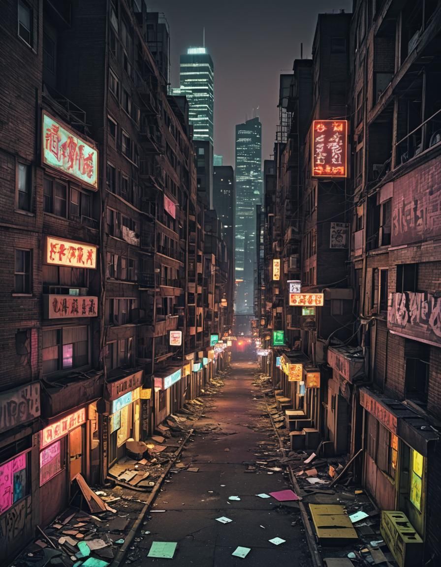 Neon Requiem: Masked Killers in a Cyberpunk Cityscape