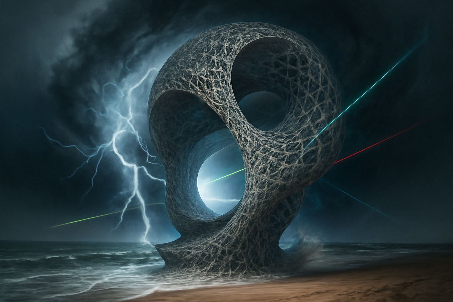 graffito infinite curved Chiaroscuro inside out luminobabel  3D chromoshadow sculptural trompe l'oeil suprareal standalo...