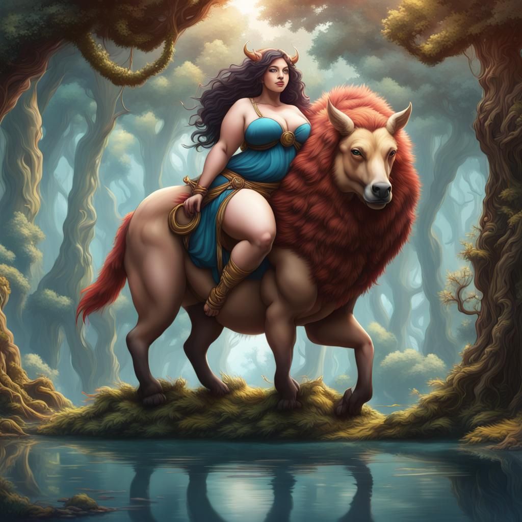 Cartoon Centaur in Detailed Matte Painting Style