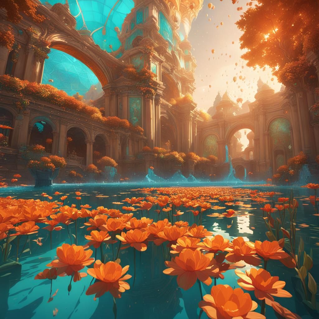 Succubus Concept Art in Orange and Teal