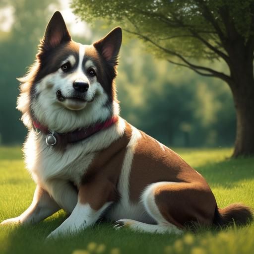 Greater Swiss Mountain Dog Portrait in Meadow