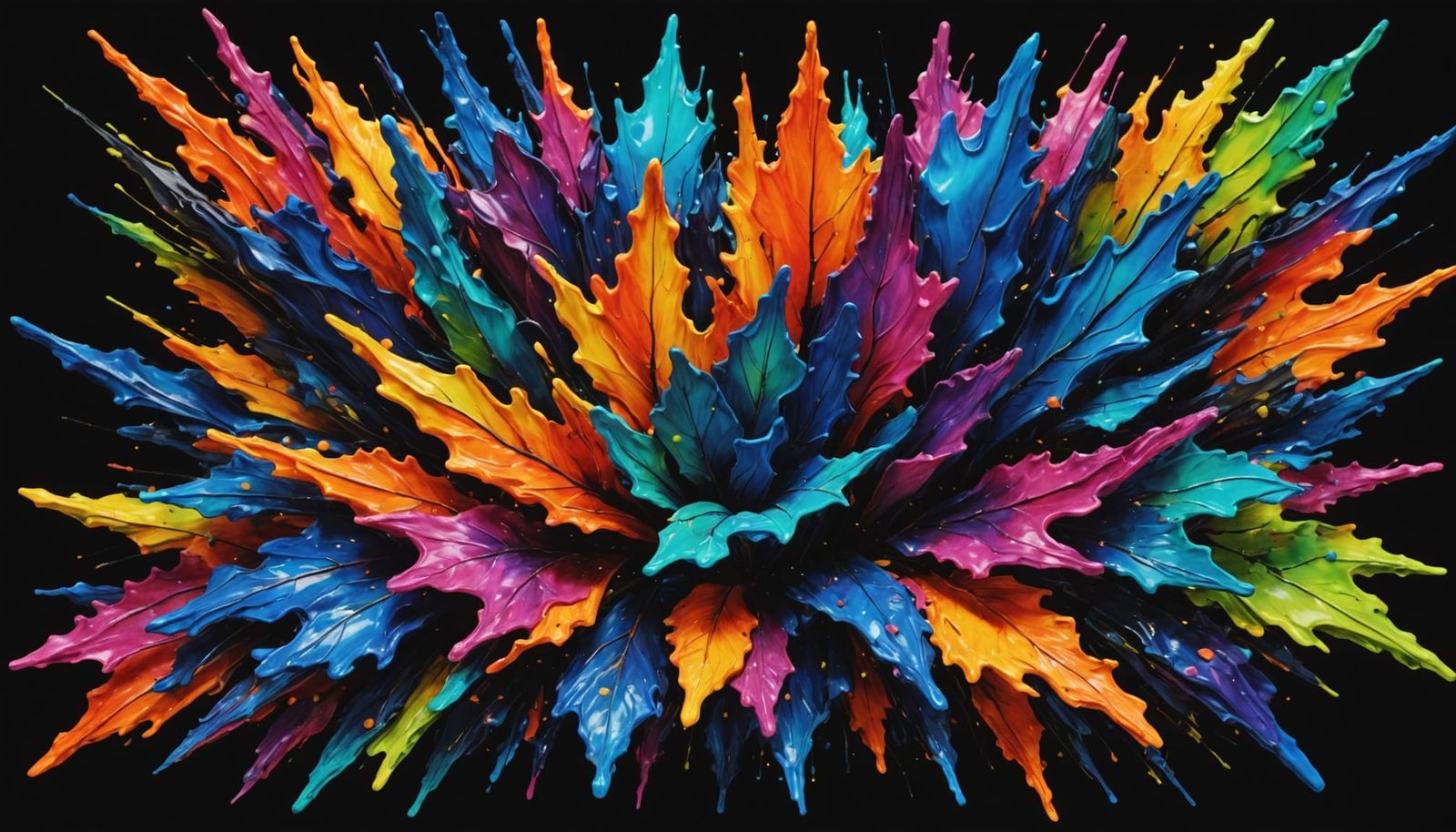 Vibrant Nocturnal Odyssey in Neon Color 3D Painting