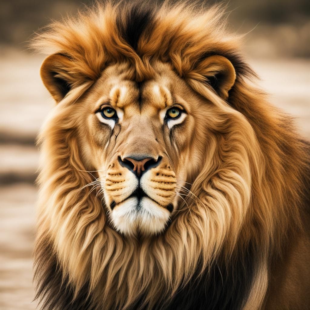 Majestic Golden Lion: A Royal Portrait