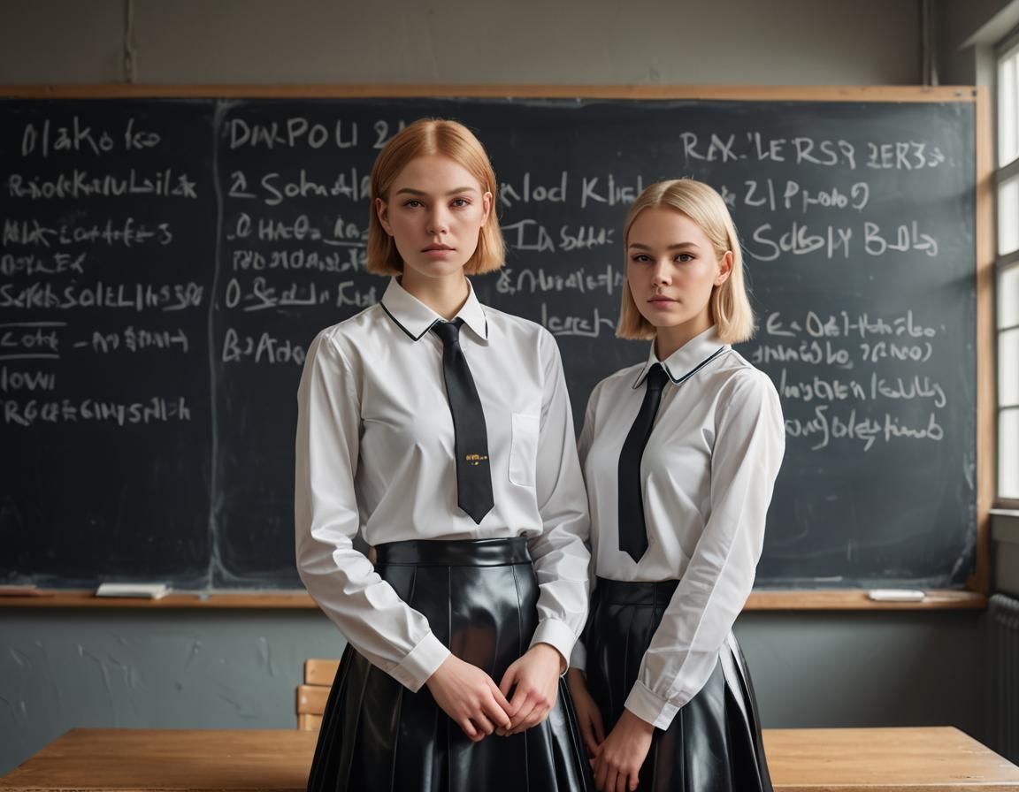 Hyperrealistic Scandinavian Students in School Uniforms