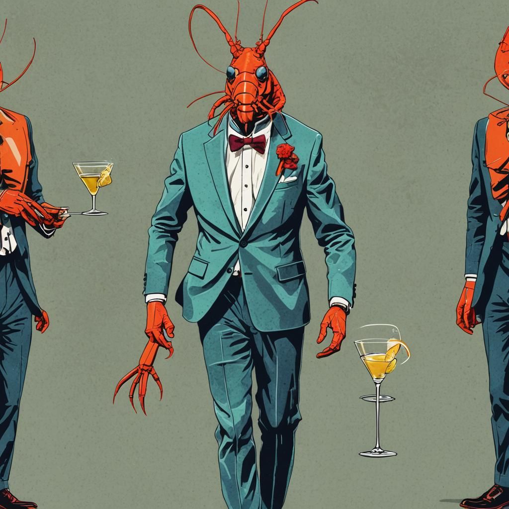 Sophisticated Lobster in a Three-Piece Suit