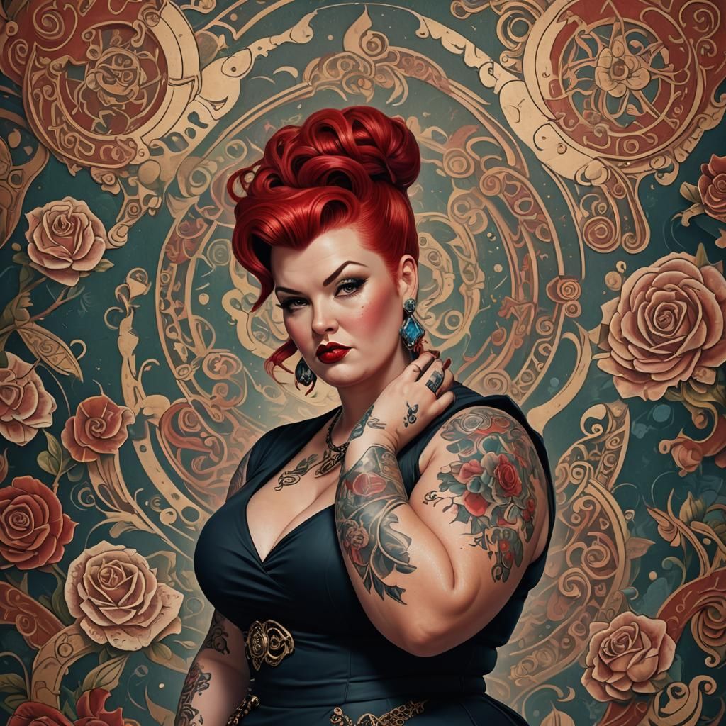 Rockabilly Pinup: Detailed Matte Painting in 8K