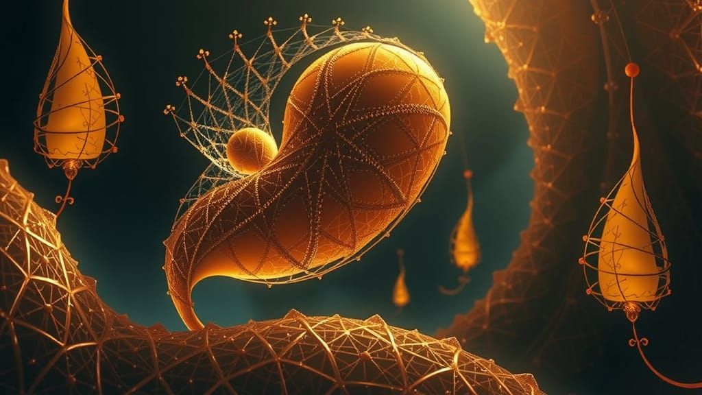 Intricate Fractal Flower in Metallic Lace Style