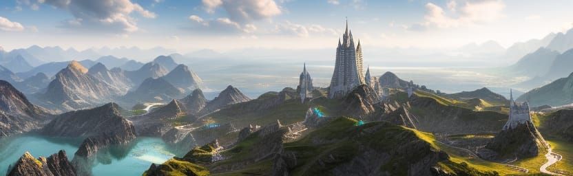 Gondor Aerial View in Digital Art Style