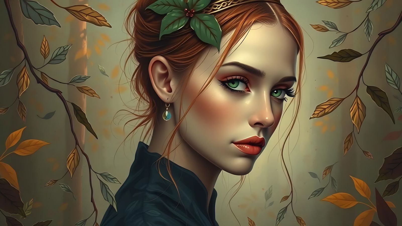 Ethereal Forest Goddess in Golden Light