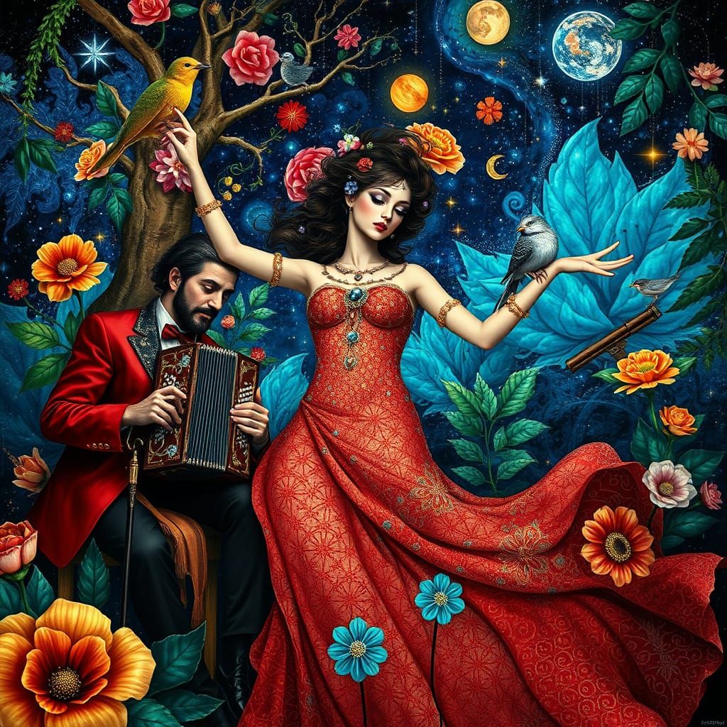 Psychedelic Sacred Geometry Utopia, Hieronymus Bosch Style