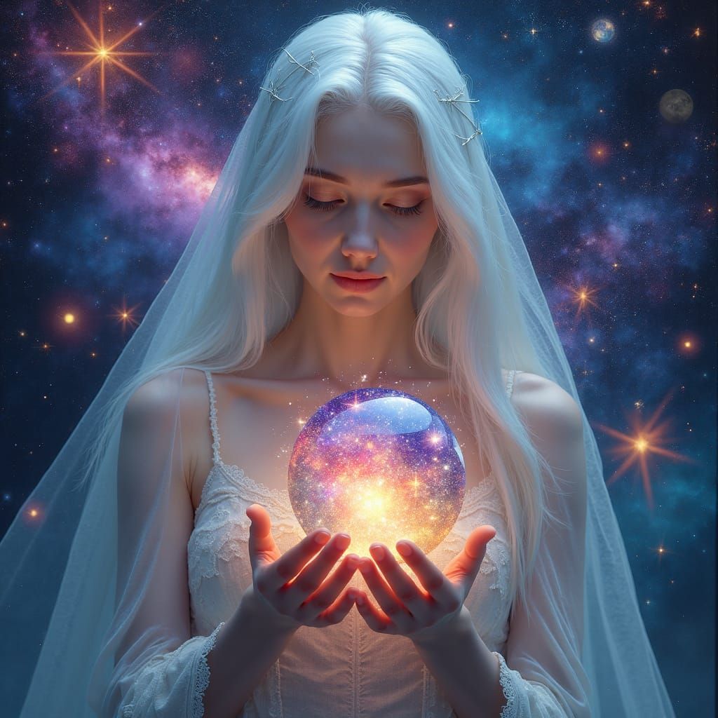 Ethereal Goddess in Cosmic Paradise