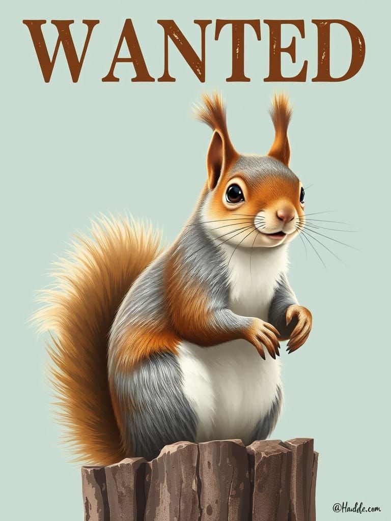 Wanted Poster for a Mischievous Squirrel