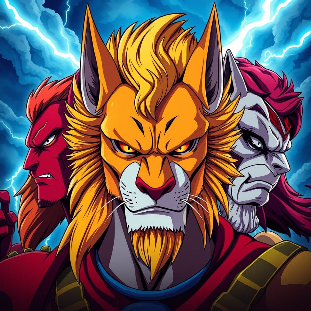 Heroic Thundercats in Epic Anime Style Portraits