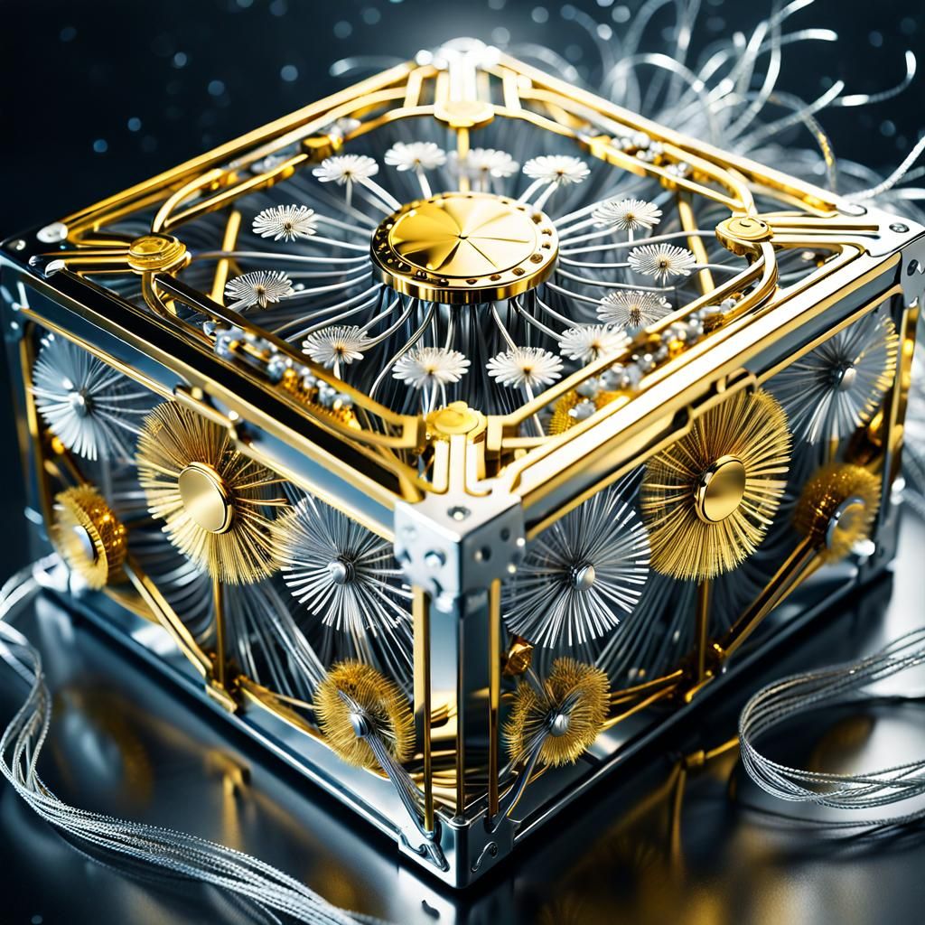 Chrome String Box Releases Mechanical Dandelions