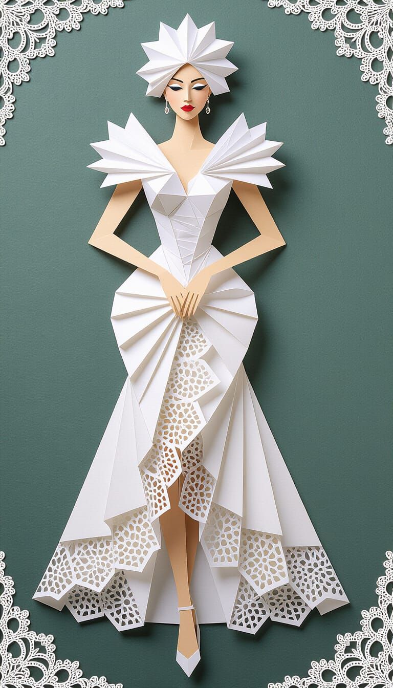 Elegant Origami Paper Fashion Design