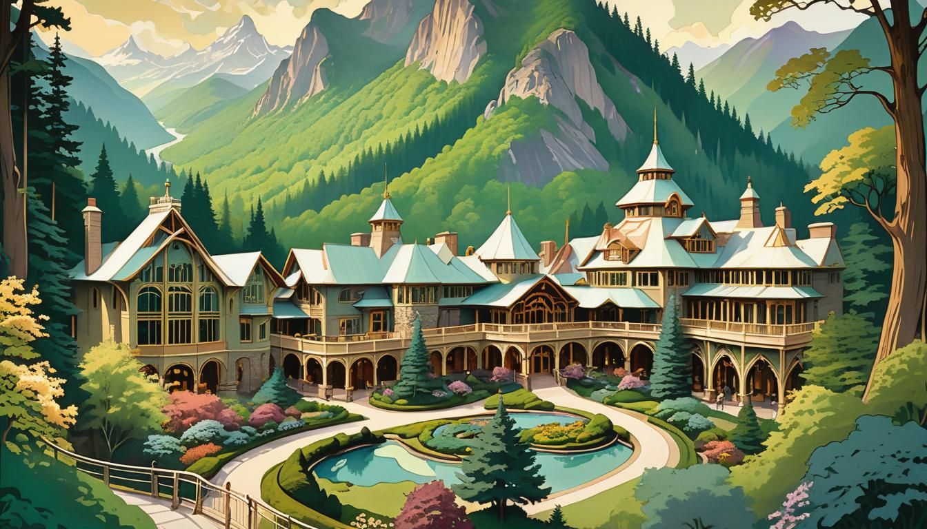 Art Nouveau Travel Poster of Appalachian Mountains