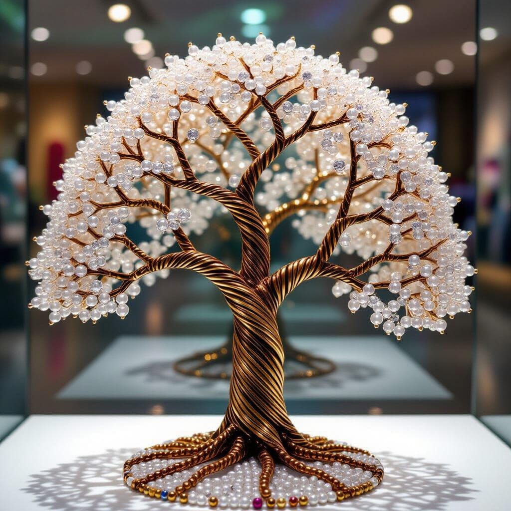 Elegant Tree Made of Precious Beads