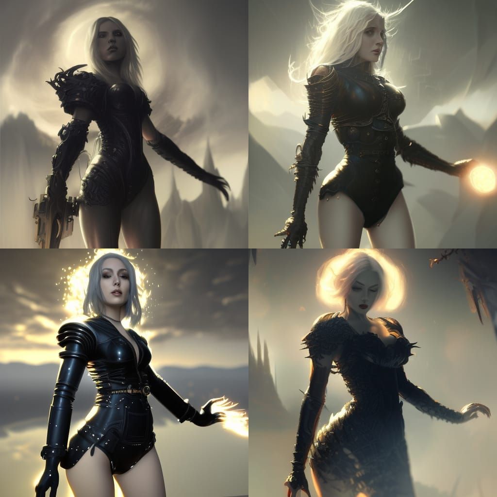 Dominant Woman in Latex: Dark Fantasy Art