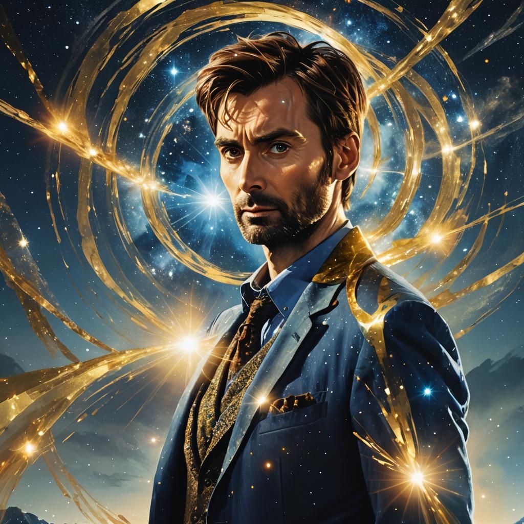 David Tennant in Nebula Night, Digital Illustration