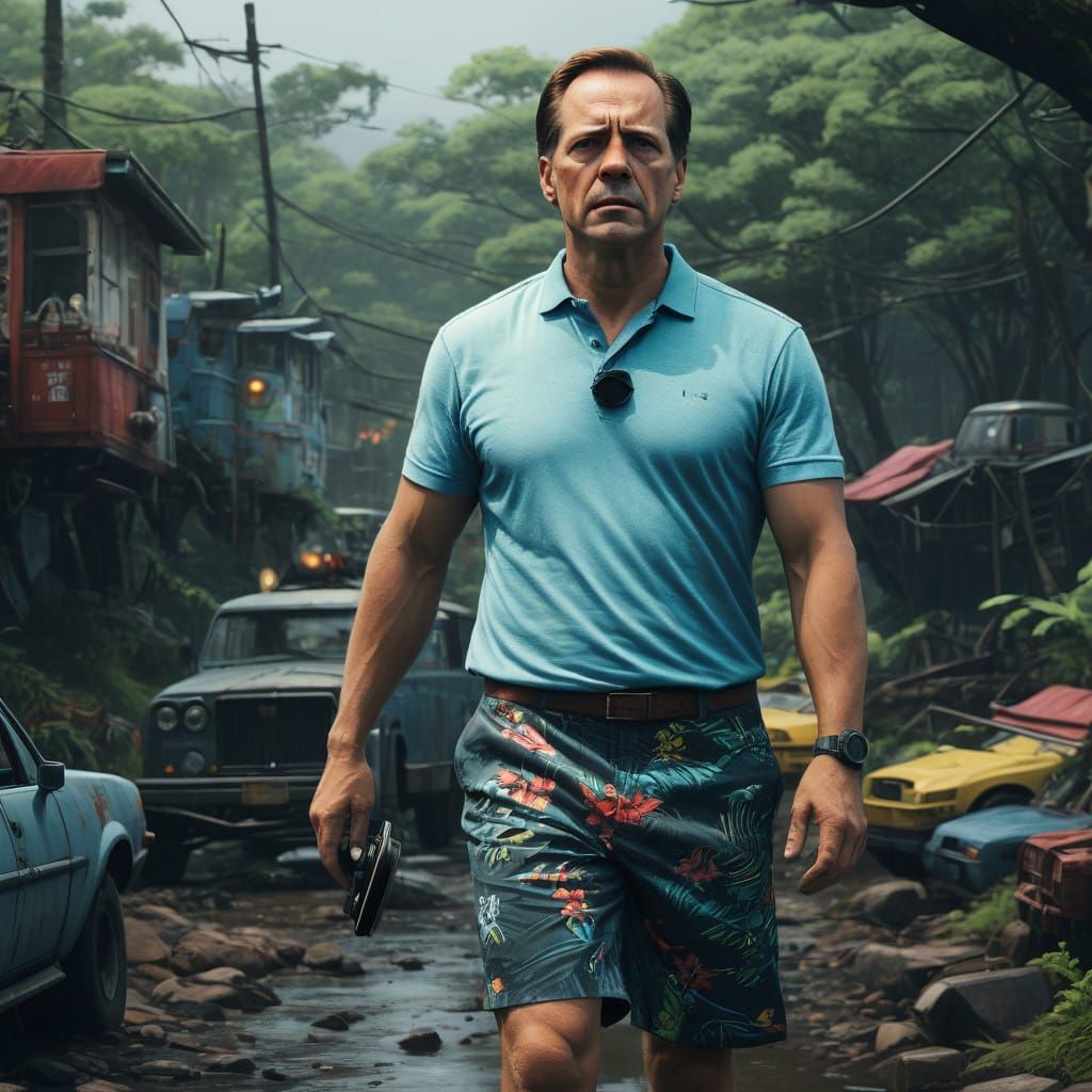 Charismatic Prime Minister Exudes Confidence in Vibrant Hawa...