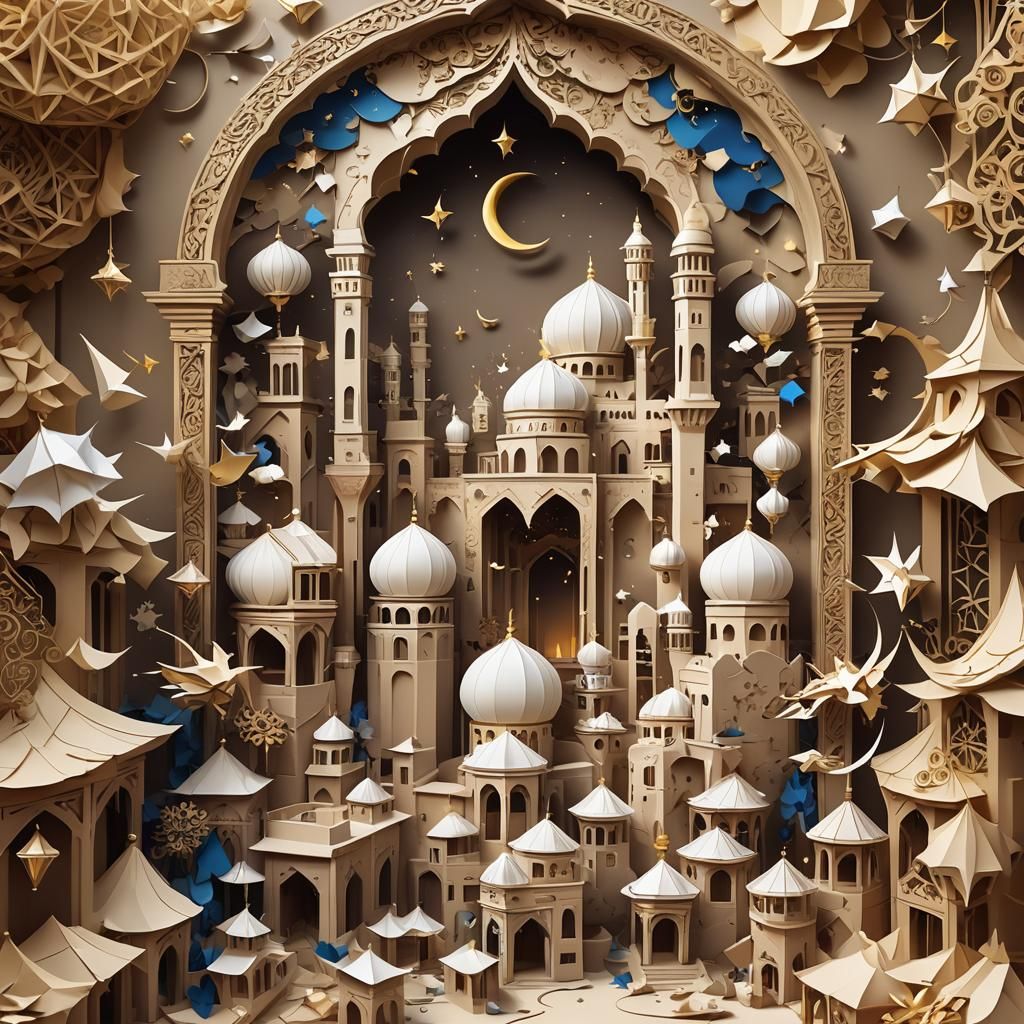 Eid Al-Fitr Card in 3D Anime Art Style