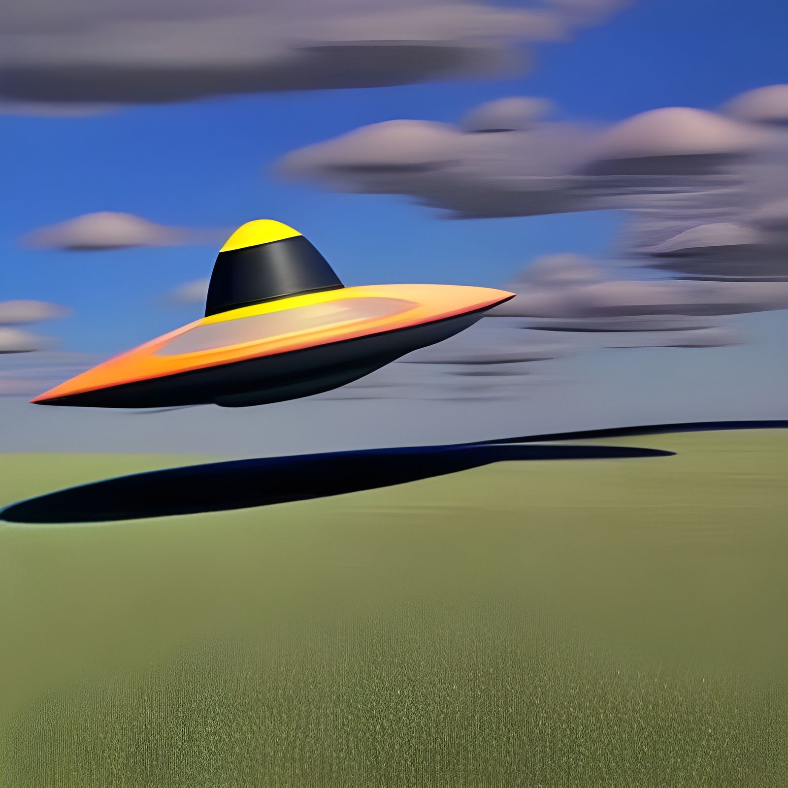 Flying Saucer Landing: Retrofuturistic Impasto Art