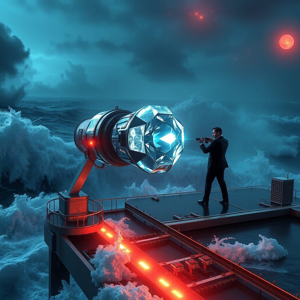 Heroic James Bond Dismantles Futuristic Diamond Laser Cannon...