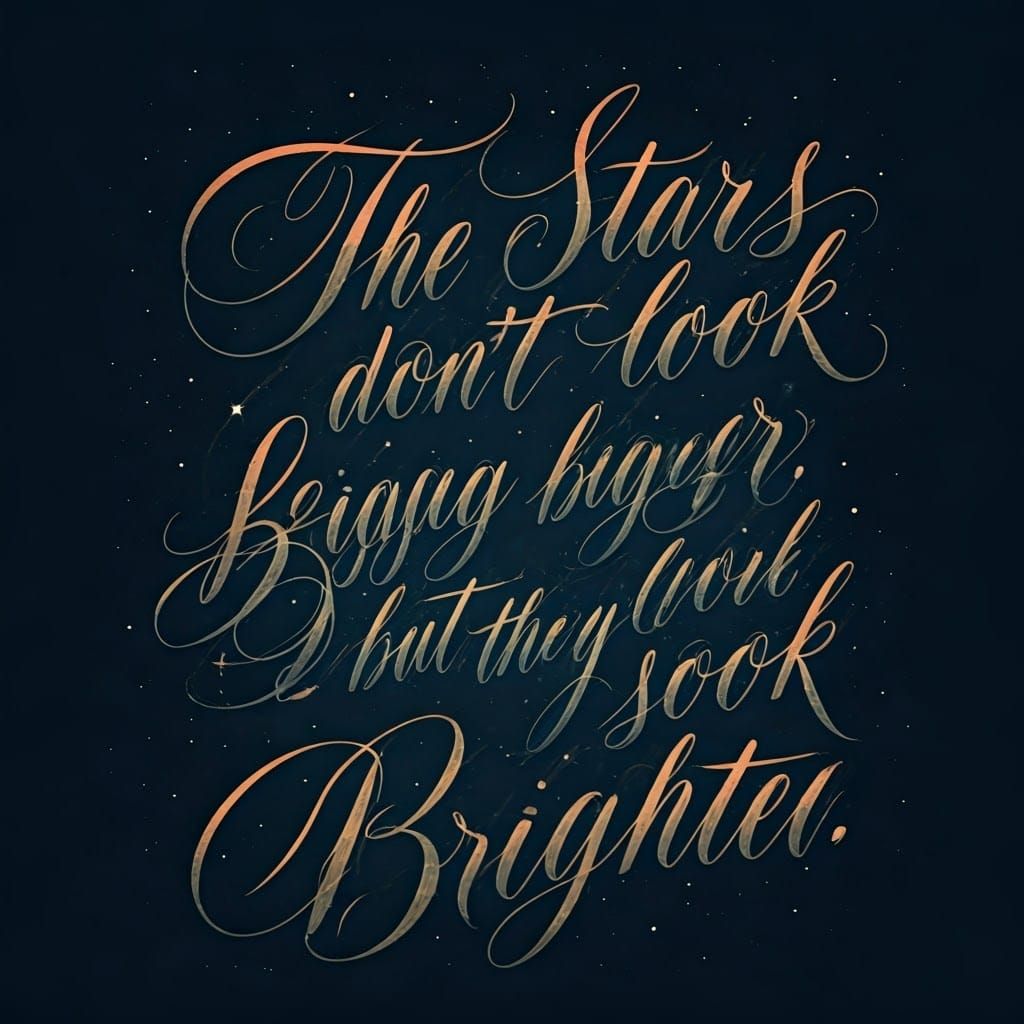 Elegant Calligraphy: Brighter Stars Quote