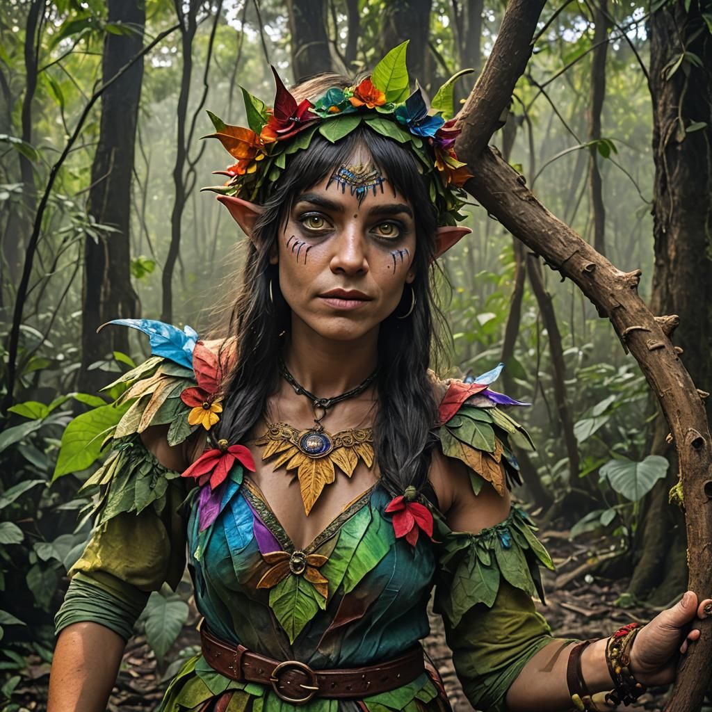 Mystical Forest Battle: Elf vs Goblin