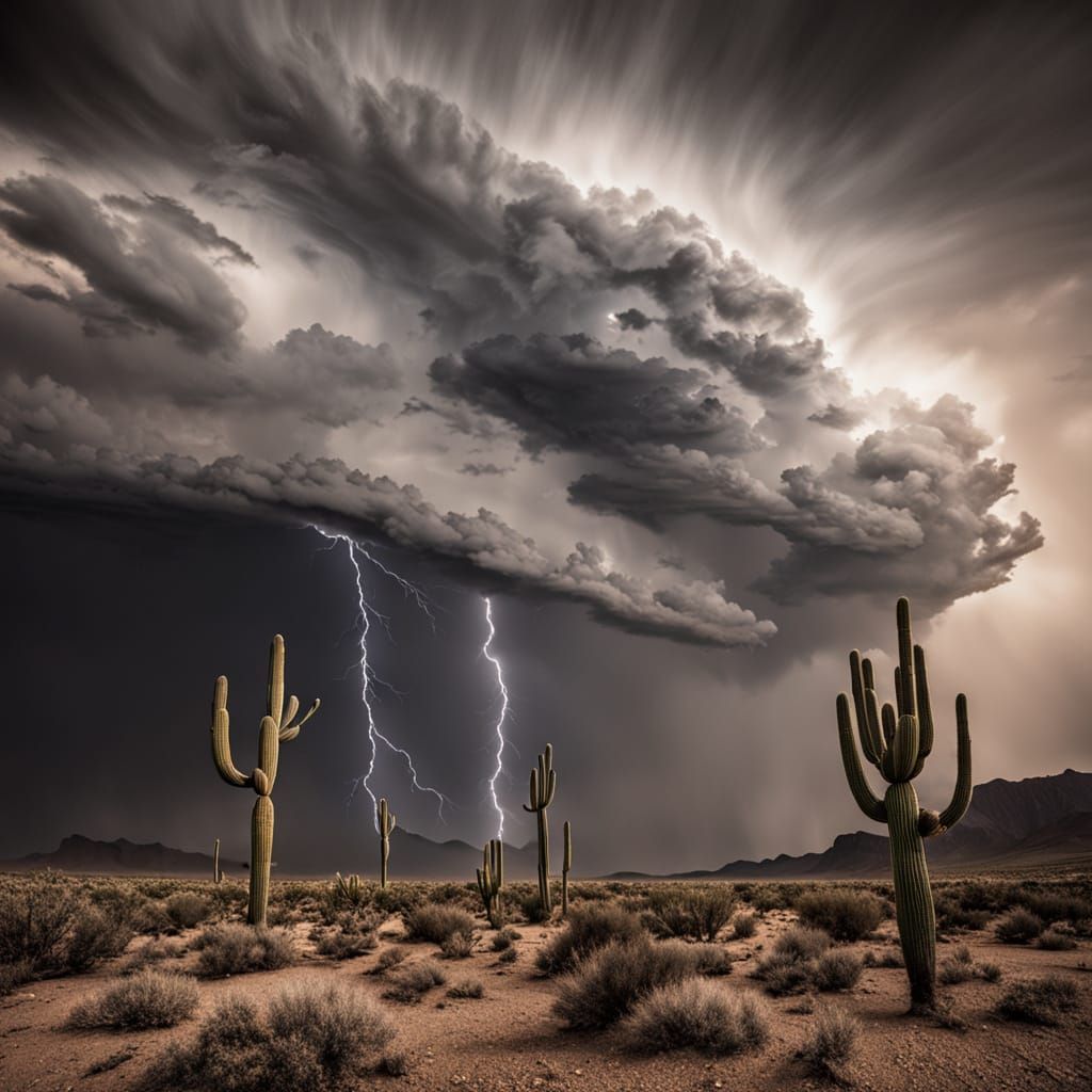 Surreal Arizona Desert Storm Unleashes Fury