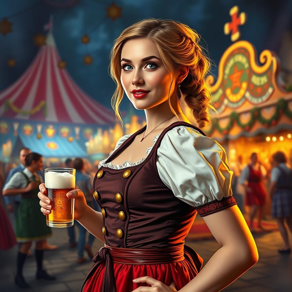Oktoberfest Portrait in a Digital Painting Style