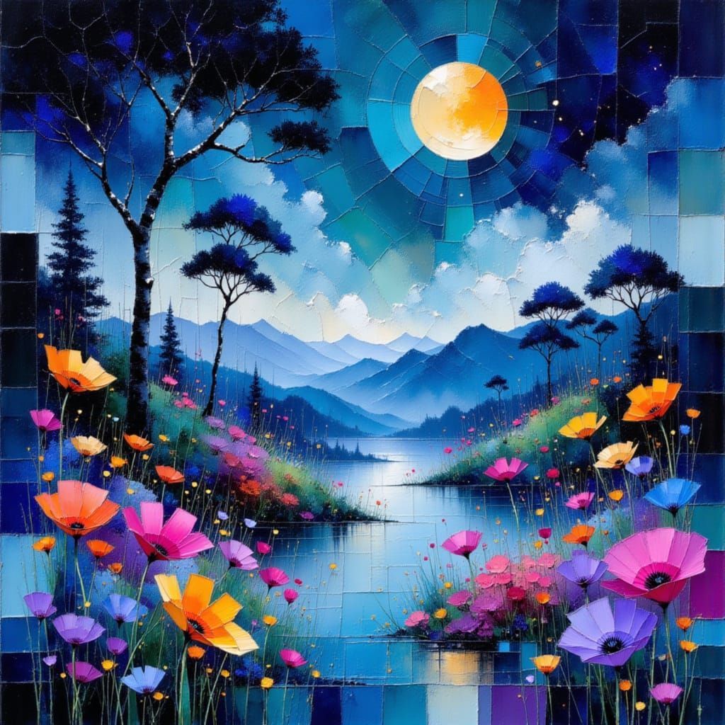 Cosmic Surreal Scene in Ethereal Style