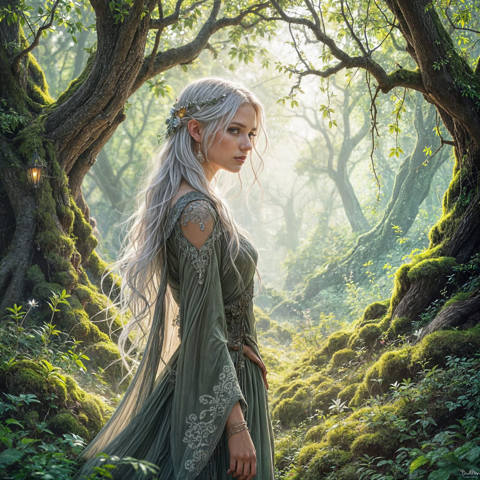 Beautiful woman in a forest