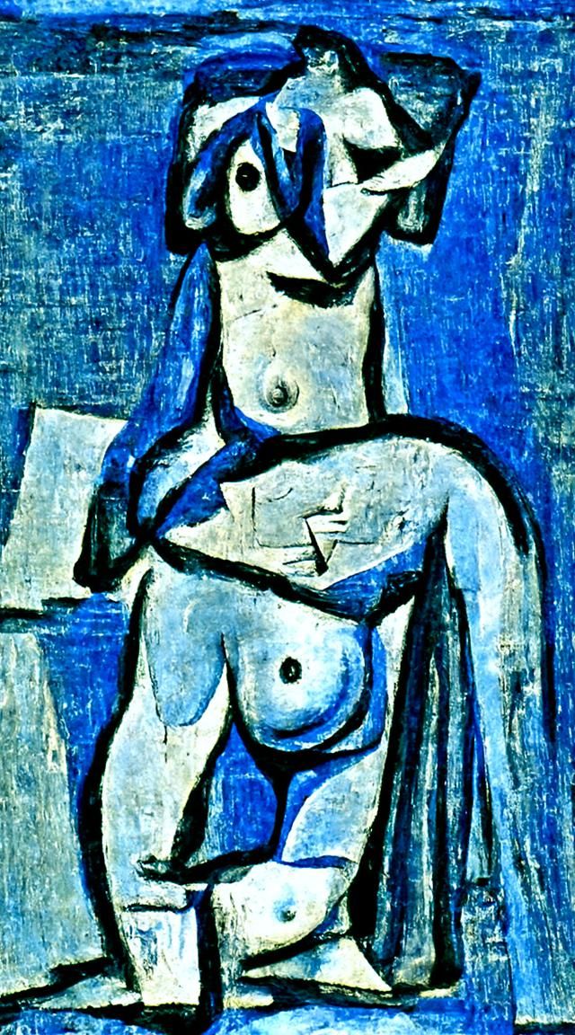 Blue Period Nude Figure Study
