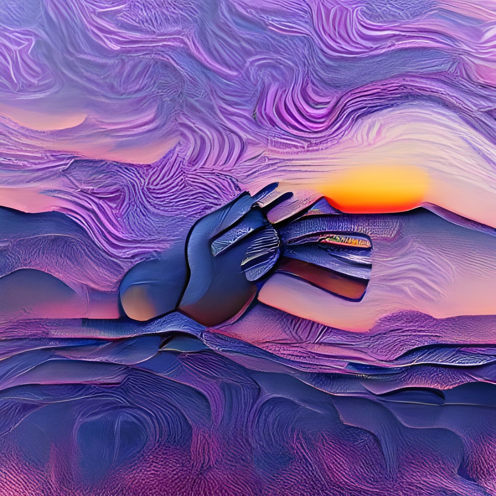 Helping Hands at Violet Sunrise