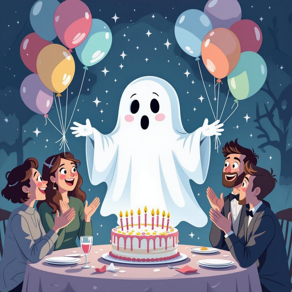 Ghost's Surprise Birthday Party with Spooking Guests