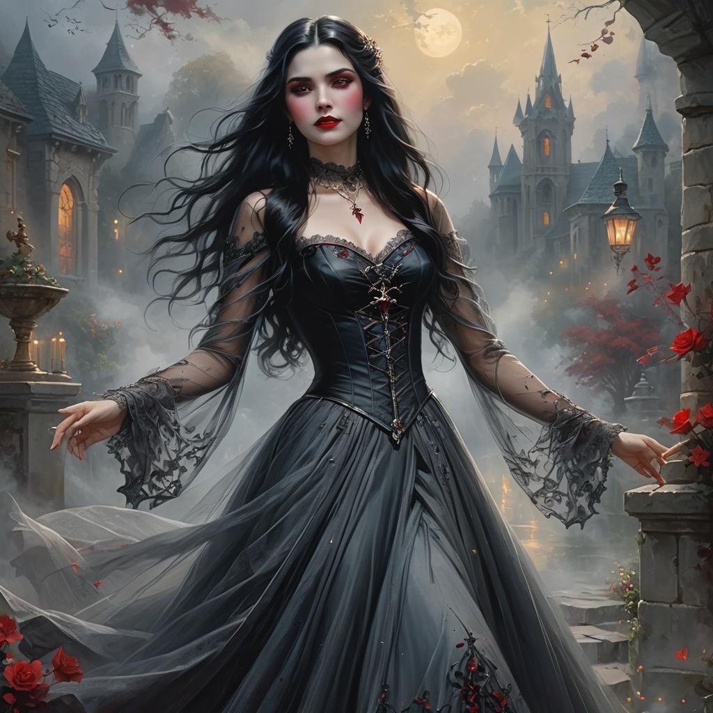 Vampire Portrait in Ethereal Fantasy Style