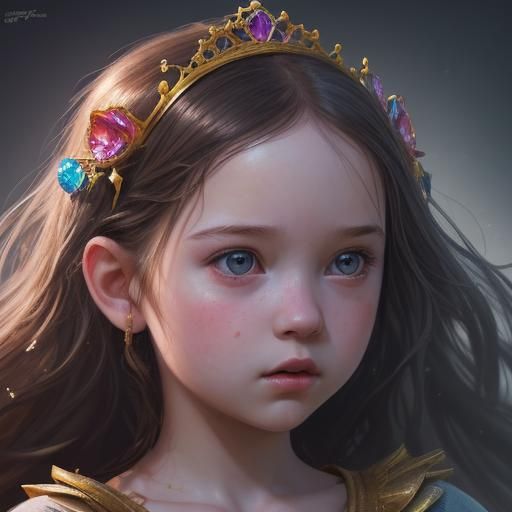 Intricately Detailed Portrait of a Little Princess
