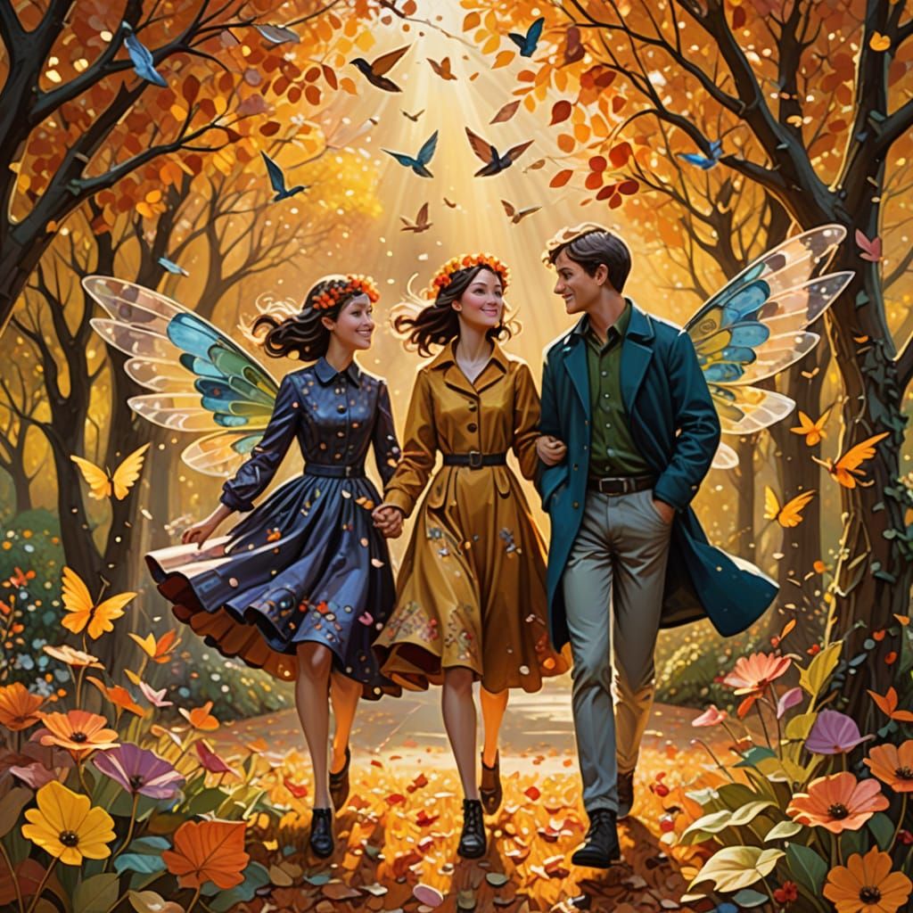 Pixie Autumn Date in Enchanted Garden
