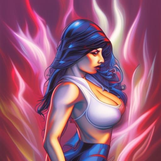 Anime Girl Painting Graffiti Art on a Wall