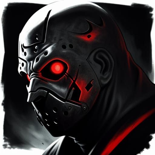 Jason Voorhees as a Demon: Horror Concept Art