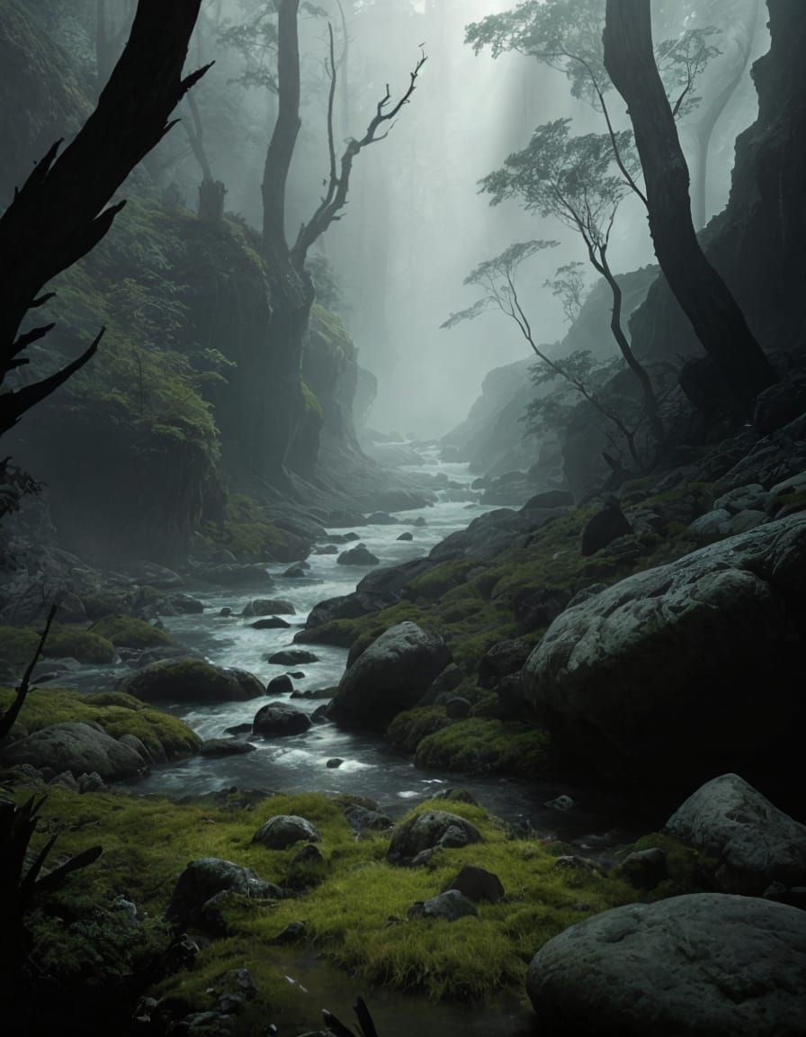 Hulk Orc Warrior in Rocky Canyon