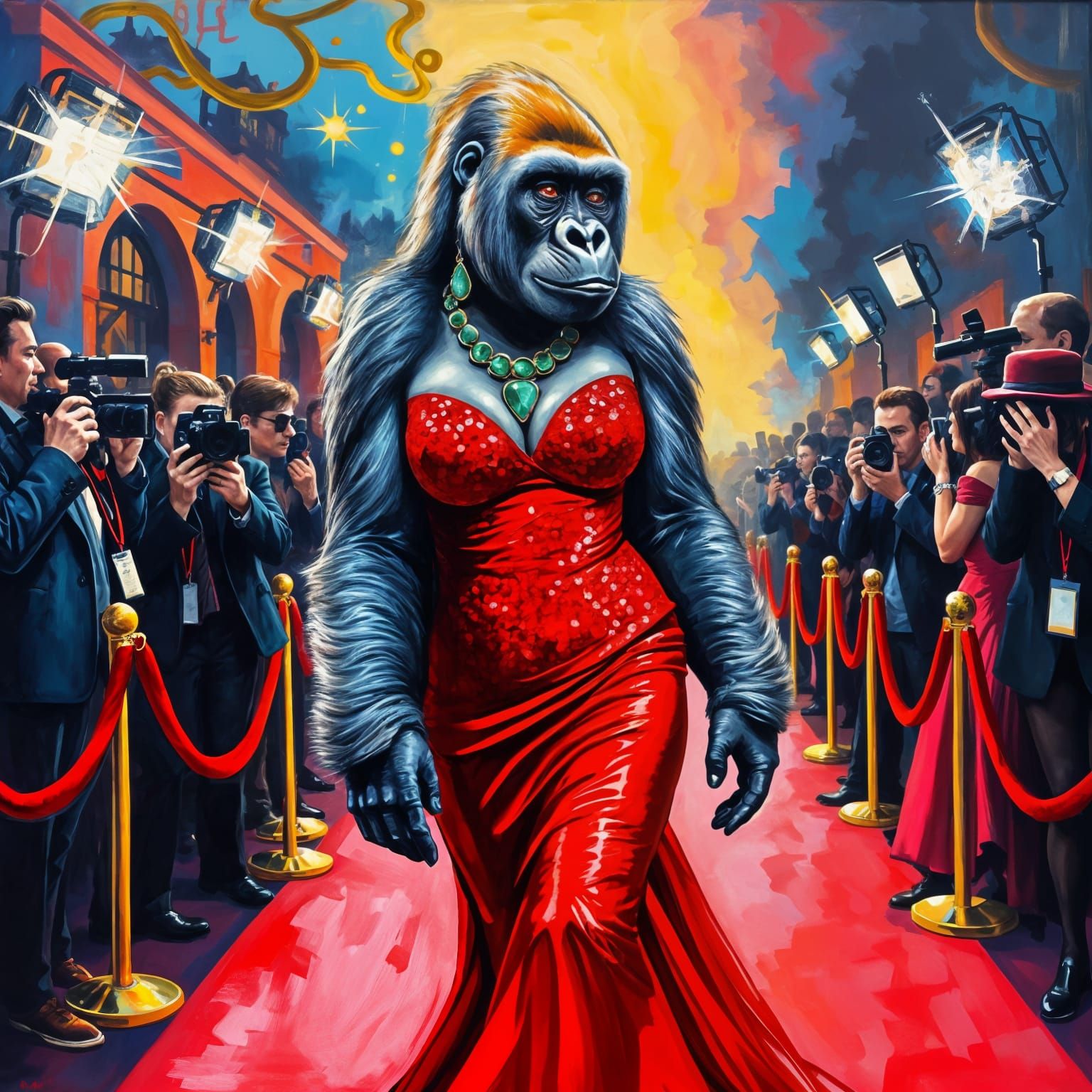 Glamorous Gorilla Steals the Red Carpet